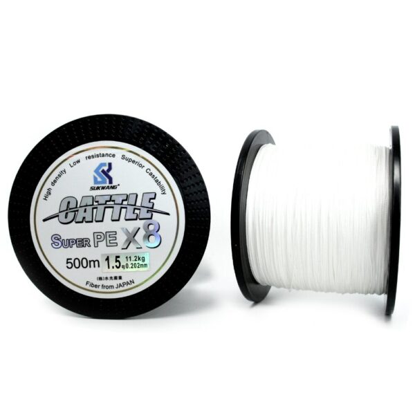 Cattle Super PE X8 Braided Fishing Line White 500 1000 3000