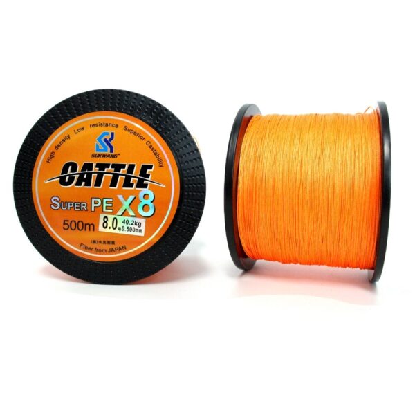 Cattle Super PE X8 Braided Fishing Line Orange 500 1000 3000