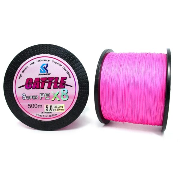 Cattle Super PE X8 Braided Fishing Line Pink 500 1000 3000