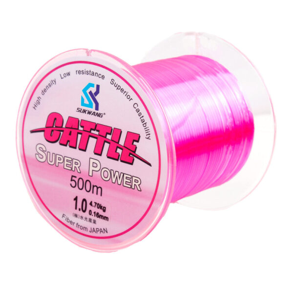 Cattle Super Power Monofilament Line Pink 500 1000