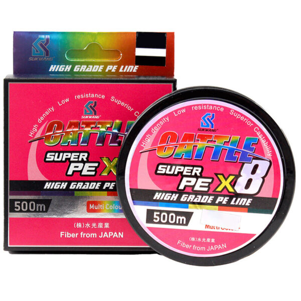 Cattle Super PE X8 High Grade Braided Fishing Line Multicolor 500